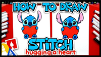 How to Draw Stitch Hugging a Heart