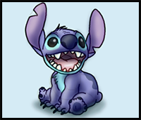 How to Draw Stitch from Lilo and Stitch