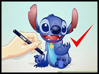 How to Draw Stitch from Lilo and Stitch