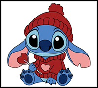 How to Draw STITCH WINTER