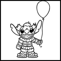 How to Draw Pennywise Stitch