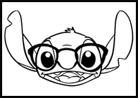 How to Draw Stitch’s Face with Glasses