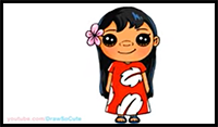 How to Draw Lilo Easy | Disney Lilo and Stitch