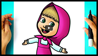 How to Draw Masha - Masha and the Bear - Step by Step