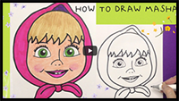 How to Draw Masha for Kids | Masha and the Bear | Fun at Home