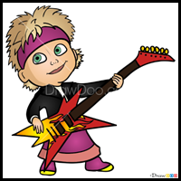 How to Draw Masha and guitar, Masha and The Bear
