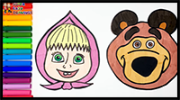 Drawing And Coloring Masha and the Bear