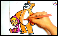 How to Draw Masha and the Bear Easy