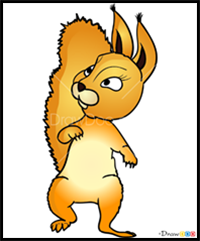 How to Draw Squirrel, Masha and The Bear