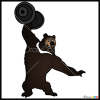 How to Draw Strong Bear, Masha and The Bear
