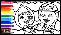 Drawing and Coloring Masha with a Mermaid