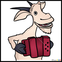 How to Draw Goat with an Accordion, Masha and the Bear