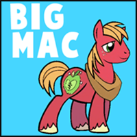 How to Draw Big Mac from My Little Pony: Friendship is Magic with Easy Step by Step Drawing Tutorial
Today we will show you how to draw Big McIntosh from My Little Pony: Friendship is Magic. Big Mac is Applejack's and Apple Bloom's older brother and part of the Apple family. Learn how to draw Big Mac with the following simple step to step lesson.