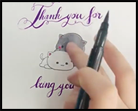 Peach and Goma Cute Love Drawing Tutorial