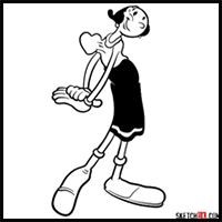 How to draw Olive Oyl
