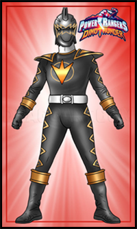 How to Draw Black Dino Ranger