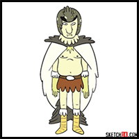 How to draw Birdperson from Rick and Morty series