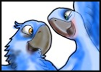 How to Draw Blu and Jewel from Rio