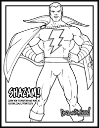 How to Draw SHAZAM! (Classic Comic Version) Drawing Tutorial