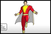 How to Draw Shazam Step by Step
