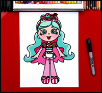 How to Draw Shopkins Shoppies Peppa-mint