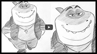 How to Draw Mr. Shark Step by Step - The Bad Guys Movie