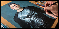 Drawing The Punisher (Jon Bernthal) - Timelapse | Artology