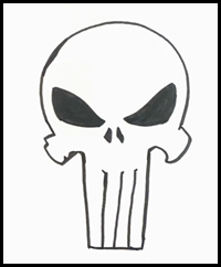 How to Draw the Punisher Skull - Fast Drawing Lesson