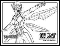 How to Draw the WASP (Ant-Man and the Wasp) Drawing Tutorial