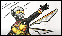 How to Draw The Wasp - Ant-Man and The Wasp