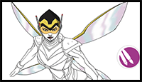 How to Draw The Wasp | Step By Step | Marvel