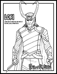 How to Draw LOKI (Thor: Ragnarok) Drawing Tutorial