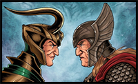 How to Draw Thor and Loki