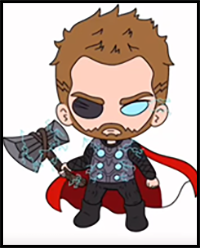 How to Draw Thor from Marvel for Kids