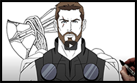 How to Draw Thor (Stormbreaker) | Step By Step | Marvel