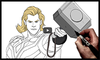 How to Draw Thor (Hammer) | Step by Step | Marvel What If?