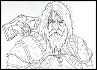 How to Draw Thor | Step by Step | God of War