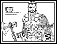 How to Draw THOR (Avengers: Infinity War) Drawing Tutorial