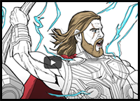 How to Draw Thor (Love and Thunder) | Step by Step | Marvel