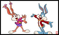 3 Step Process-Drawing Tiny Toons Characters