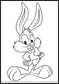 How to Draw Buster Bunny from Tiny Toon Adventures