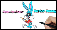 How to Draw Buster Bunny Step by Step | Tiny Toon Adventures - Easy and Fun for Beginners