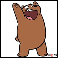 How to Draw Happy Grizz | We Bare Bears