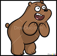 How to Draw Happy Grizz, We Bare Bears