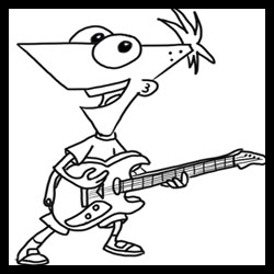 How to draw Phineas : Phineas and Ferb Step by Step Drawing Tutorials