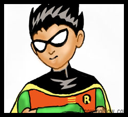 How to draw Robin : Teen Titans Step by Step Drawing Lessons