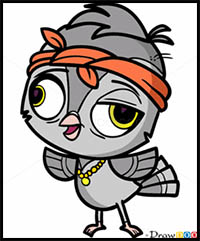 How to Draw Joey Featherton, Littlest Pet Shop