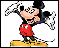 how to draw mickey mouse