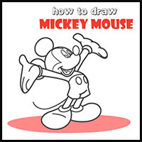 how to draw mickey mouse easy