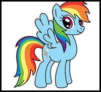 how to draw rainbow dash